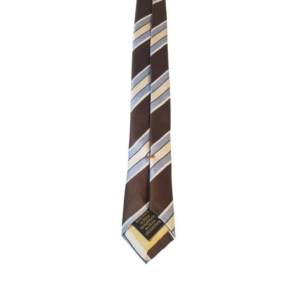 Donald J Trump Signature‎ Collection Brown Blue Diagonal Striped Silk Necktie
